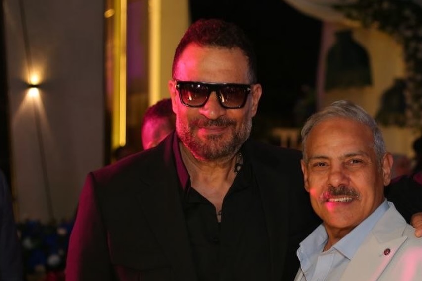 محمد رضوان وماجد المصري من حفل خطوبة ابنته ريم