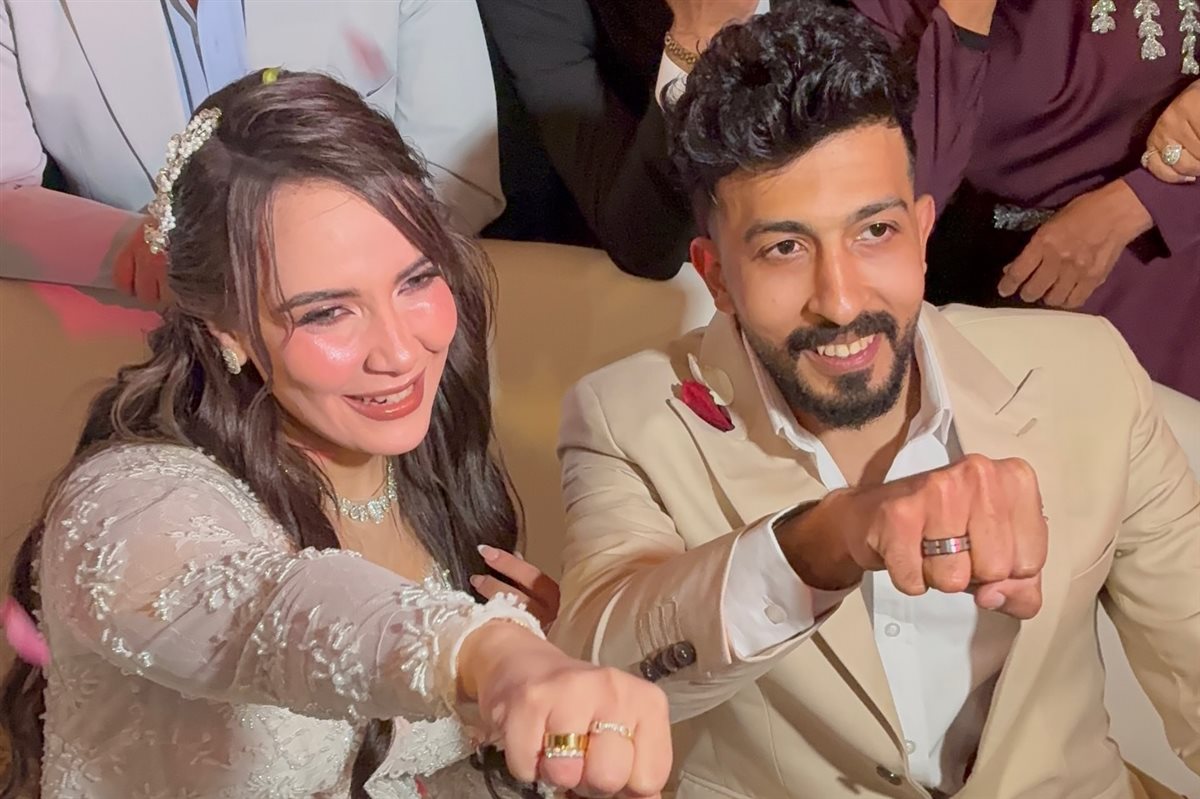 ريم محمد رضوان وخطيبها كريم عبد العزيز