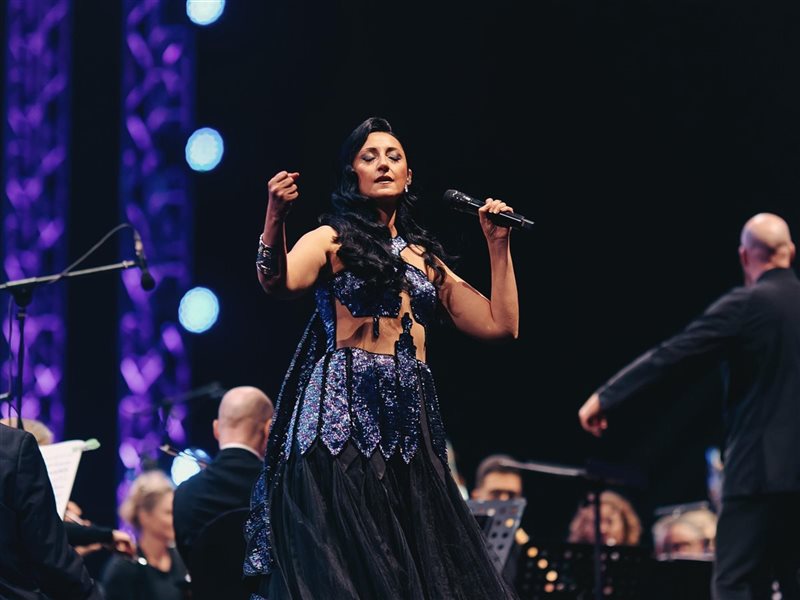 من موكب المومياوات إلى سفح الهرم.. أميرة سليم تعيد إحياء أنشودة إيزيس بإطلالة فرعونية