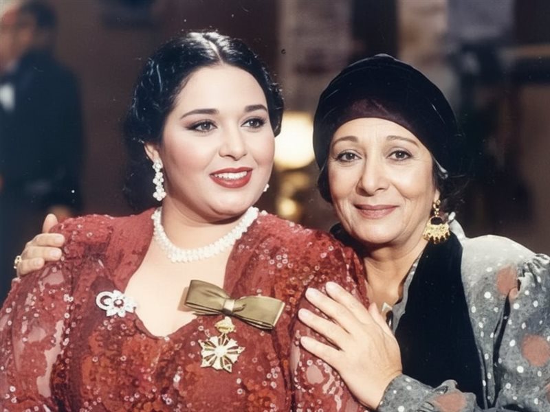 سميرة عبد العزيز وصابرين من كواليس مسلسل أم كلثوم 